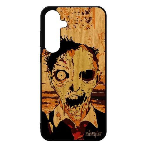 Coque Pour Samsung A55 5g Bois Silicone Zombie Cover Apocalypse Telephone Ruine Portable Mort Vivant Gore Horreur Housse De Galaxy