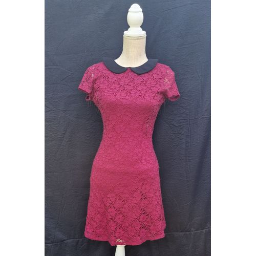 Robe En Dentelle Bordeaux Lady Blush Taille Xs