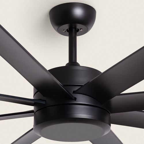 Ventilateur de Plafond Silencieux Hidra Noir 157cm Motor DC Sans Lumière Contrôleur mural + télécommande Non