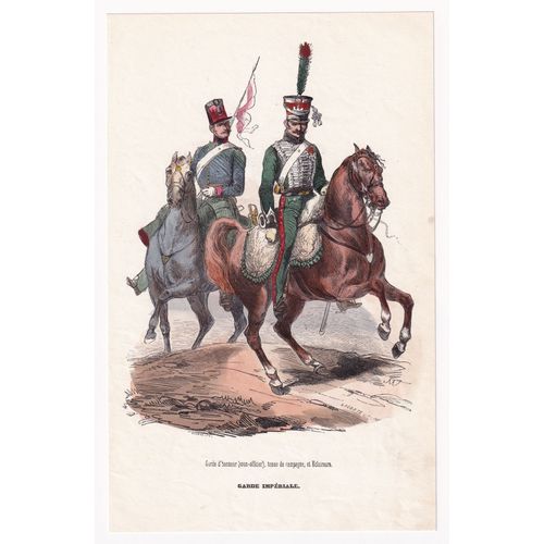 Gravure 1840 Uniforme Garde D'honneur Eclaireur Garde Impériale Napoléon Bonaparte Grande Armée Premier Empire