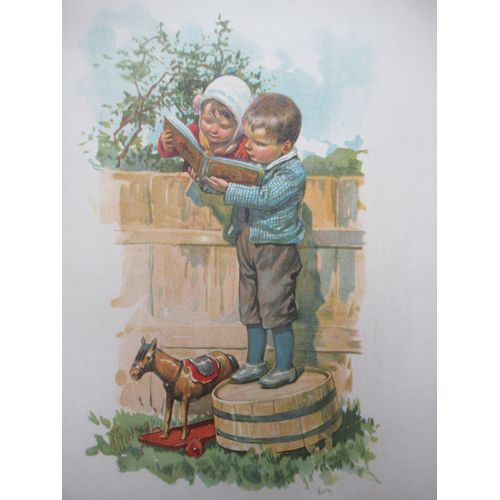 Enfantina Circa 1900 En Chromolithographie: Poupées Et Pantins. Album In-4 Pour Enfants, Éd. Spes Lausanne (Suisse). Couverture & Illustrations: Karl Feiertag (1874-1944). Children Book, Kinderbücher