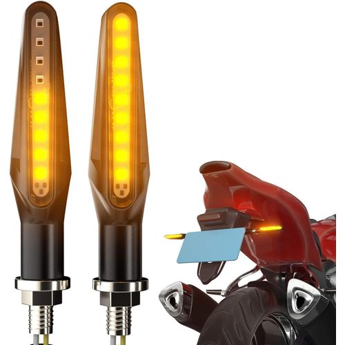 Ccautovie Feux Clignotant Led Moto Universel Clignotant Moto Homologuée Sequentiel Led Clignotant Ampoule Ambre E24, Pack Of 2