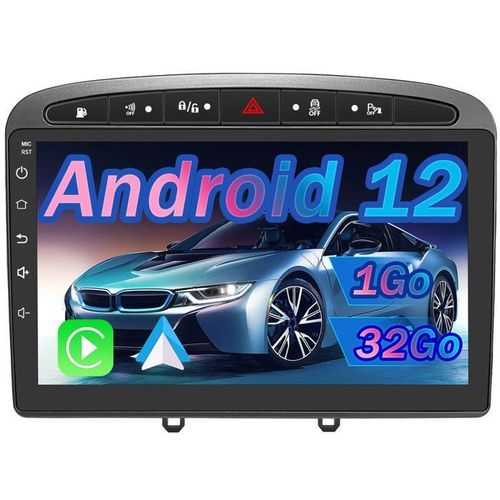 Awesafe Autoradio Android 12 Pour Peugeot 308/408 (2007-2013) 1go + 32 Go 9'' Écran Tactile Avec Gps Carplay Androidauto