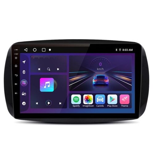 Awesafe Autoradio Android 12 Pour Mercedes Benz Smart (2016-2019) 1go + 32 Go 9''écran Tactile Avec Carplay Android Auto Rds Gps