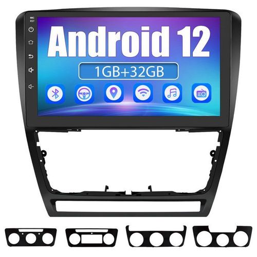 Awesafe Autoradio Android 12 Pour Skoda Octavia (2008-2013) 1go + 32 Go 9''écran Tactile Avec Carplay Android Auto Rds Gps Wifi