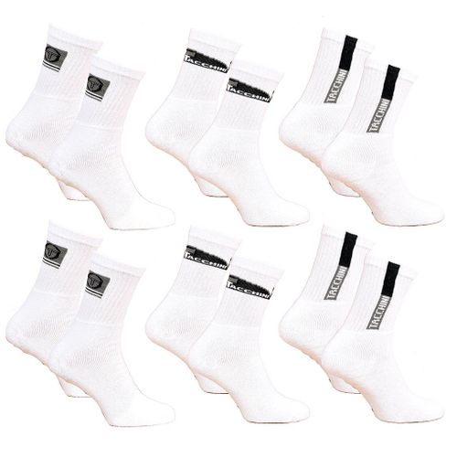 Chaussettes Homme Sergio Tacchini Tennis Pack De 6 Paires Tennis Blanches