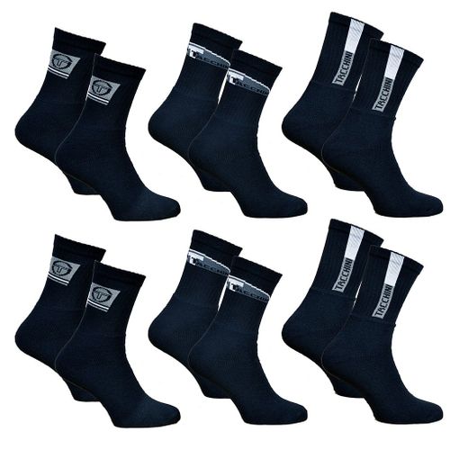 Chaussettes Homme Sergio Tacchini Tennis Pack De 6 Paires Tennis Noires