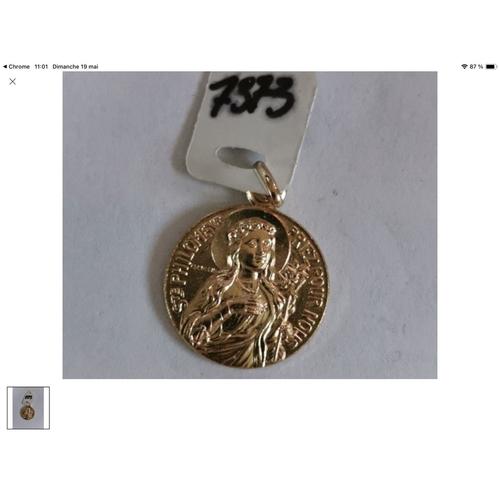 Médaille En Plaqué Or De Sainte Philomene 16mm