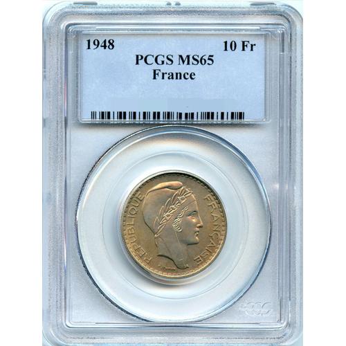 10 Francs Turin 1948 Pcgs Ms 65 - Fdc