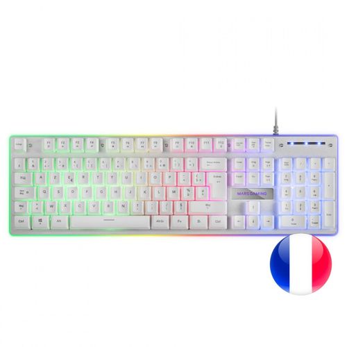 Mars Gaming Mk220w Clavier Usb Azerty Français Blanc