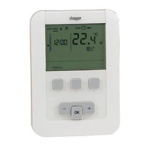 Thermostat ambiance programmable à piles LR6 - HAGER : EK570