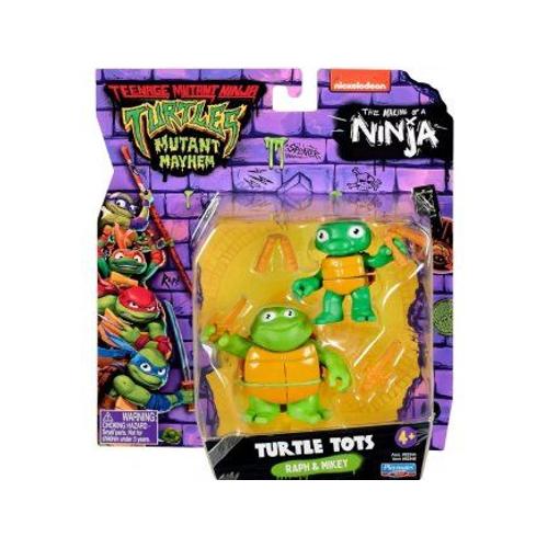 Coffret Tortues Ninja : Bébé Raphael Et Bebe Michelangelo + Accessoires - Figurine - Turtle - Set Personnage Tmnt + Carte Tigre
