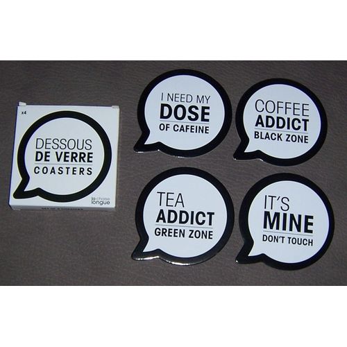 Lot De 4 Dessous De Verre "Slogans" - La Chaise Longue