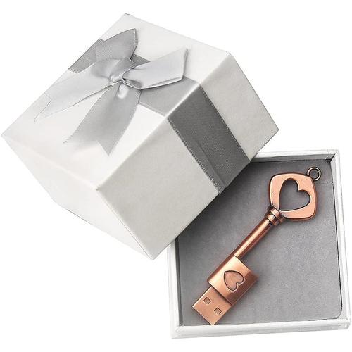 Clé USB 32 Go avec boîte, Métal Memory Sticken Forme de C?ur en Étanche Stockage Externe Cadeau Romantique-32 Go