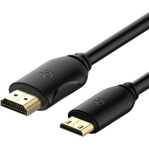 Câble Mini HDMI vers HDMI, Haute Vitesse 4K, 1,8 m, Noir