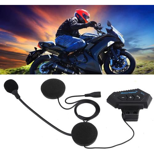 Intercom Moto, 1 Paire De Casques De Moto Bt Casque Haut-Parleurs Soutien Appels Mains Libres Oreillette Bluetooth Moto