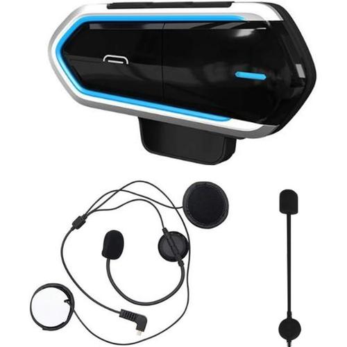 Intercom Moto Bluetooth-Compatible, Casque Bluetooth-Compatible De Moto Kit Main Libre Communication, Oreillette Bluetooth-Compatible 4.1 Motorcycle Helmet Headset Avec Appel Mains Libres Radio