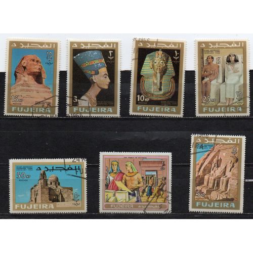Fujeira- Lot De 7 Timbres Oblitérés - Exposition Sur L' Egypte