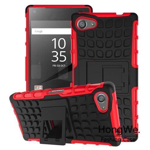 Fengrongle® Xperia Z5 Compact Coque, 2 En 1 Combo Rugged Avec Support Antichoc Pour Sony Xperia Z5 Compact 4.6"" - Rouge