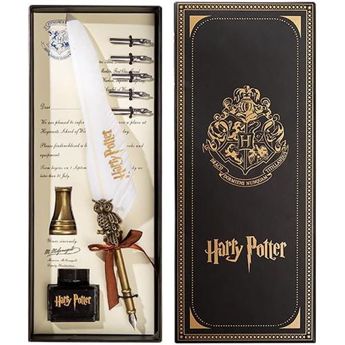 Stylo Dip À Plume Set,8 Pièces Ensemble De Stylos Plume Harry Potter,Avec 5 Plumes De Rechange,Encre Et Base,Avec Coffret Cadeau Exquis,Pour Signatures,Ecriture,Décoration Et Cadeau (Blanc)