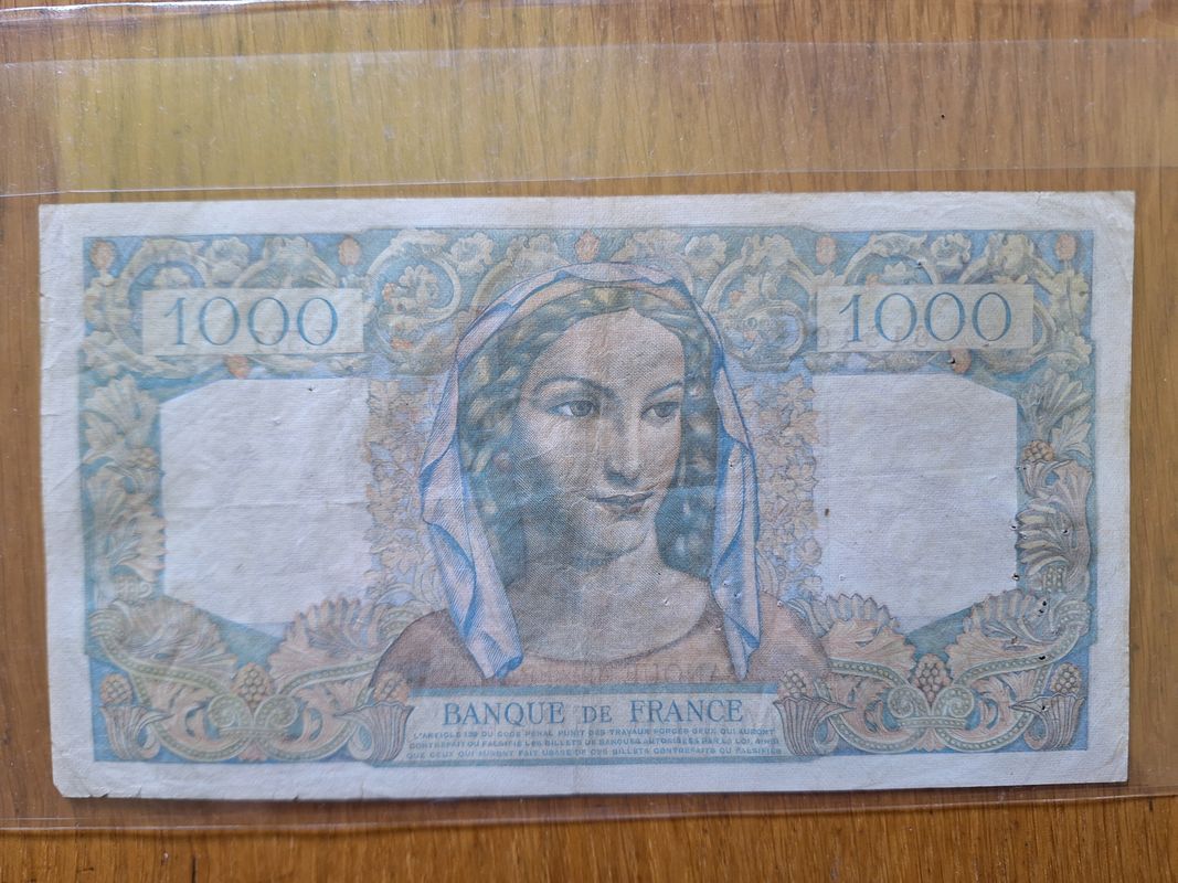 Billet 1000 Francs Minerve Et Hercule