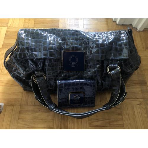 Sac cabas et portefeuille en cuir croco SEQUOIA