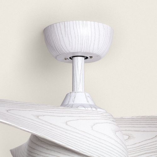 Ventilateur de Plafond Silencieux Eubea 132cm Motor DC Avec Lumière Contrôleur mural + télécommande Bois blanc Bois Blanc Non