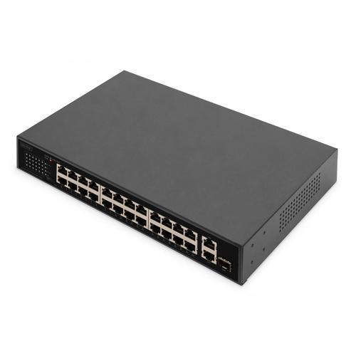 Digitus Commutateur 24 Ports Poe Fe, 2 Ports Uplink (Sfp / Rj45)