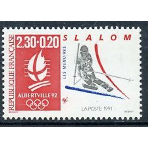 Timbre France 1991 Neuf ** Yt N° 2676 Jo Alberville Slalom