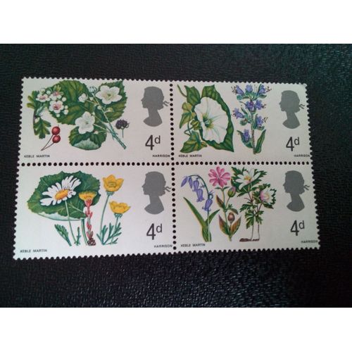 Timbre Grande Bretagne Yt 465 A 468 Fleurs Sauvages 1967 ( 061212 )