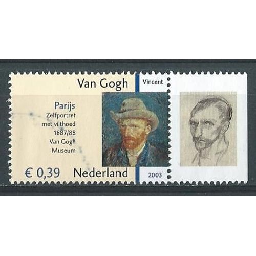 Pays Bas, Van Gogh Peinture Autoportrait Oblitéré 2003 N° 2000