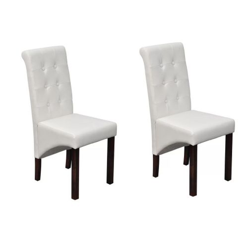 Chaises De Salle À Manger 2 Pcs Blanc Similicuir