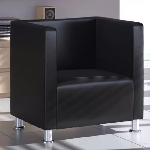 Vidaxl Fauteuil Cube Noir Similicuir