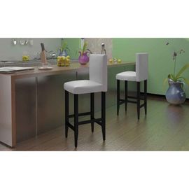 Tabourets De Bar 6 Pcs Blanc Similicuir