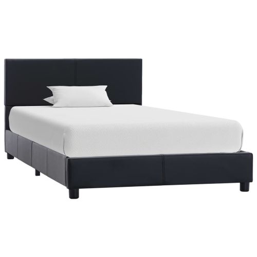 Cadre De Lit Noir Similicuir 90 X 200 Cm