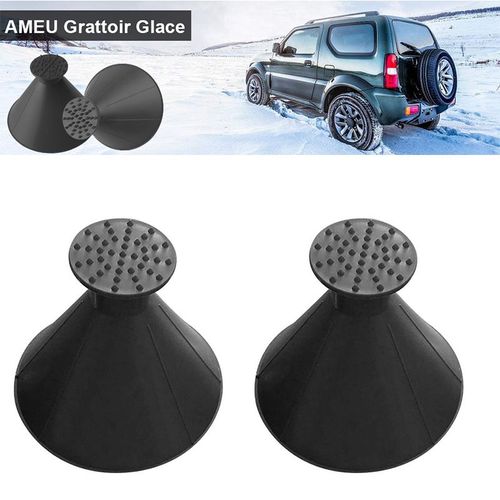 2pcs Noir Grattoir Vitre Voiture, Pare Brise, En Forme De Cône Magique Pelle À Neige Pour Grattoir À Glace