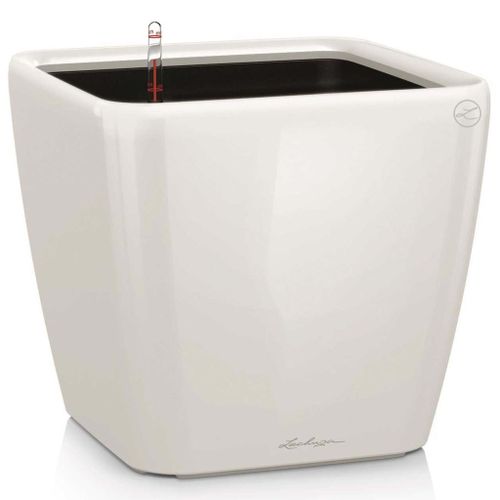 Lechuza Jardinière Quadro 43 Ls All-In-One Blanc Brillant 16180