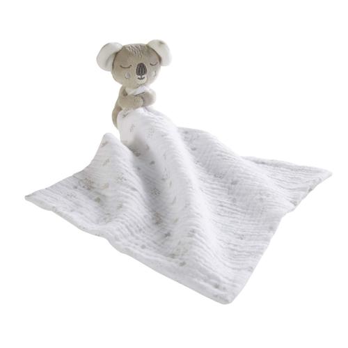 Doudou Koala Gris Beige Maison Du Monde Lange Coton Blanc Imprime Bebe Koala Sur Branche & Feuillage Jouet Mouchoir Maison Du Monde