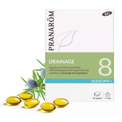Oléocaps + 8 Bio - Drainage 30 Capsules D'huiles Essentielles - Pranarôm 