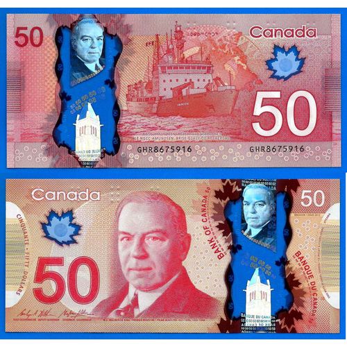 Canada 50 Dollars 2015 Prefix Ghr Sign Wilkins Poloz Polymere Billet