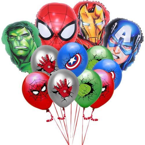 Superhero Ballons Anniversaire, 12 Pièces Ballon Avengers Anniversaire, Ballon Anniversaire Spiderman, Ballons En Aluminium Marvel Ballons En Latex, Avengers Ballon, Pour Décoration De Fête Enfants