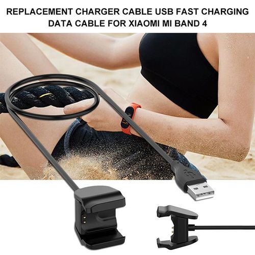 Remplacement Usb Chargeur Compatible Pour Xiaomi Mi Band 4, Avec Clip De Type Sans Blessure - 1m Câble