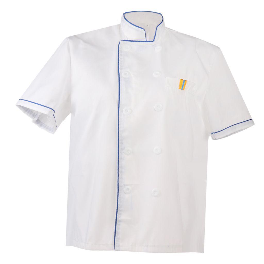 veste de cuisine homme Unisexe Manche Courte Chef Veste, Cuisine Restaurant  Chef Travaux Manteau, Respirant Chef