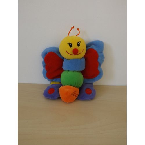 Peluche Doudou Papillon Multicolore Tiamo