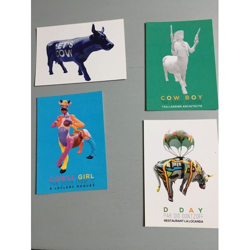Lot De 4 Cartes Postales : Cow Parade, Manifestation D' Art De La Rue, Toulouse 2012 ( N'ont Pas Circulé