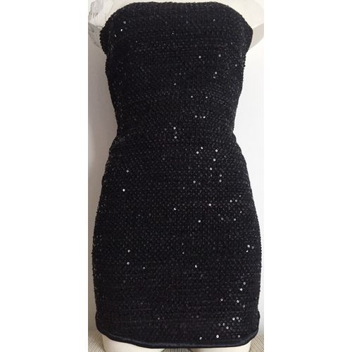 Robe De Soirée Courte Sexy À Sequins Paillettes Sans Manches Spéciale Réveillon