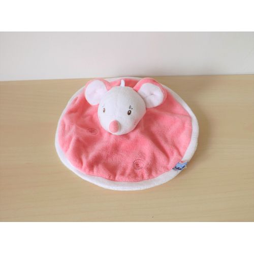 Doudou Souris Blanc Rose Spirales Sucre D'orge
