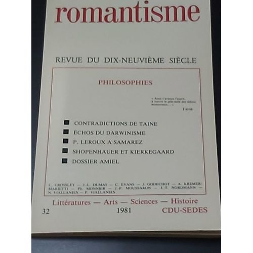 Romantisme Revue Du 19e Siècle 32