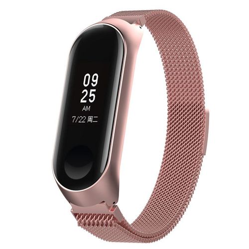 Bracelet Compatible Avec Xiaomi Mi Band 4 Strap Mi Band 3, Ajustable En Acier Inoxydable Watch Bracelet De Remplacement Pour Mi Band 4/3 (Or Rose)