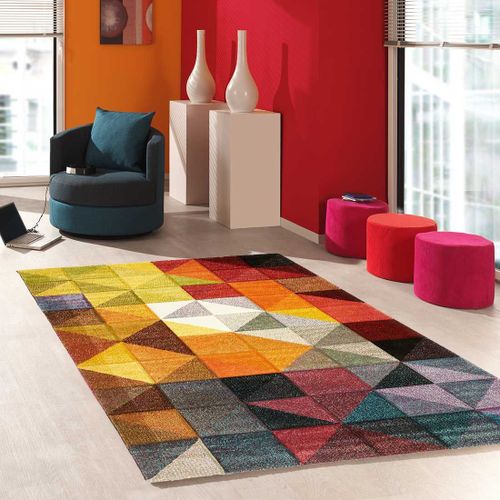 Tapis Grand Salon 280x380 Tissé Noir Et Rouge Rectangle Motif Uni Lyn8 Sessom